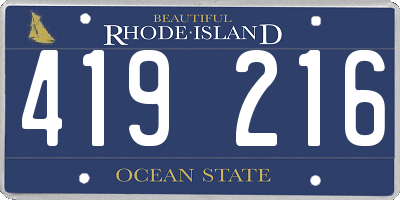 RI license plate 419216