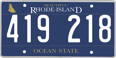 RI license plate 419218