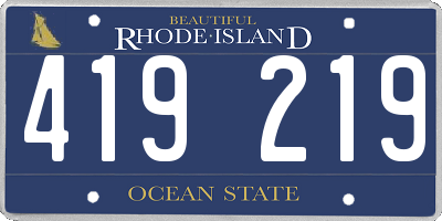 RI license plate 419219