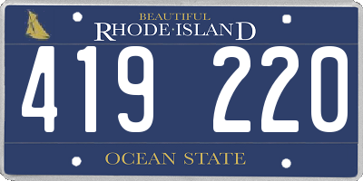 RI license plate 419220