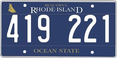 RI license plate 419221