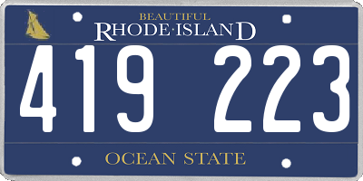 RI license plate 419223