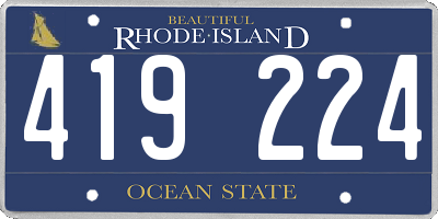 RI license plate 419224