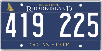 RI license plate 419225