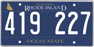 RI license plate 419227