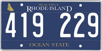 RI license plate 419229