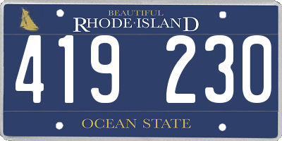 RI license plate 419230