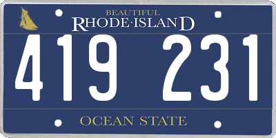 RI license plate 419231