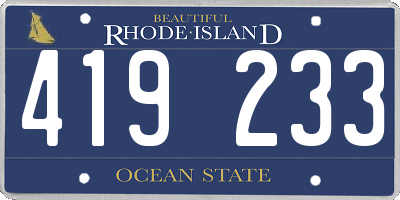 RI license plate 419233