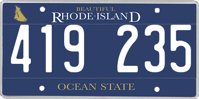 RI license plate 419235