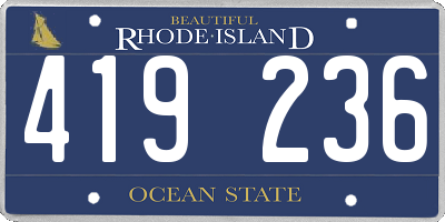 RI license plate 419236