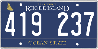 RI license plate 419237