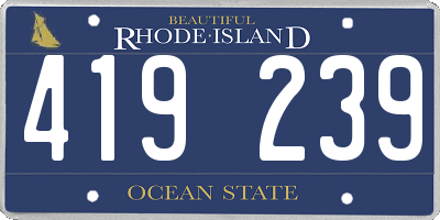 RI license plate 419239