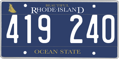 RI license plate 419240