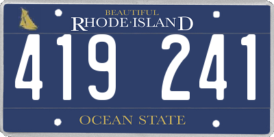 RI license plate 419241