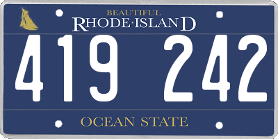 RI license plate 419242