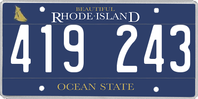 RI license plate 419243