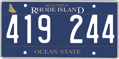 RI license plate 419244
