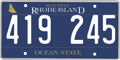 RI license plate 419245