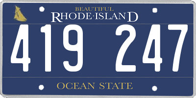 RI license plate 419247