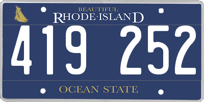 RI license plate 419252