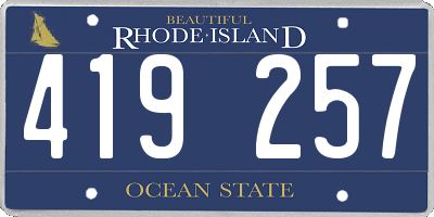 RI license plate 419257