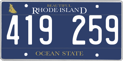 RI license plate 419259