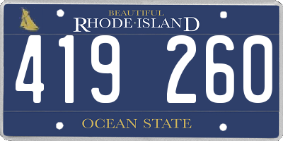 RI license plate 419260