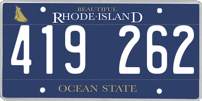 RI license plate 419262
