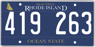 RI license plate 419263