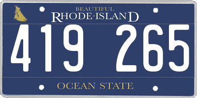 RI license plate 419265