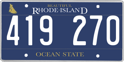 RI license plate 419270