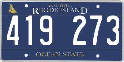 RI license plate 419273