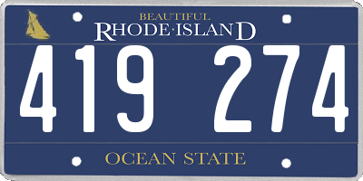 RI license plate 419274