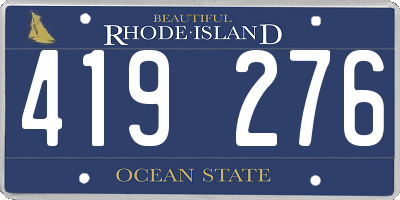 RI license plate 419276