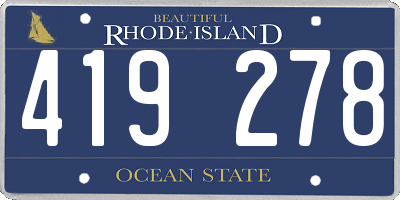 RI license plate 419278