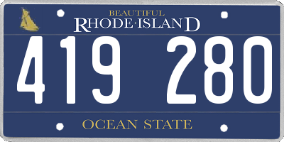 RI license plate 419280