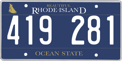 RI license plate 419281