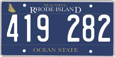 RI license plate 419282