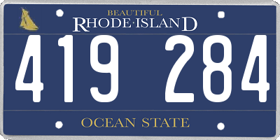 RI license plate 419284