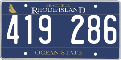 RI license plate 419286