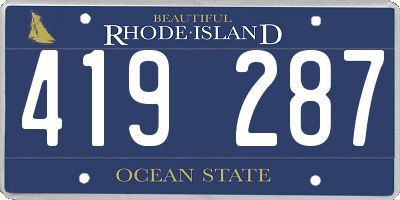 RI license plate 419287