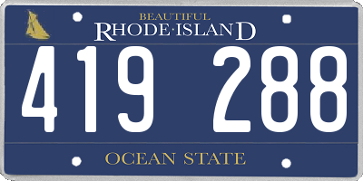 RI license plate 419288