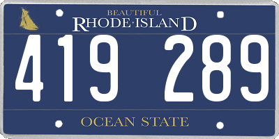 RI license plate 419289