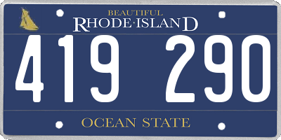RI license plate 419290