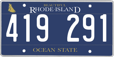 RI license plate 419291