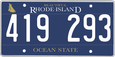 RI license plate 419293