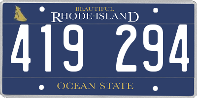 RI license plate 419294