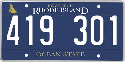 RI license plate 419301