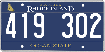 RI license plate 419302